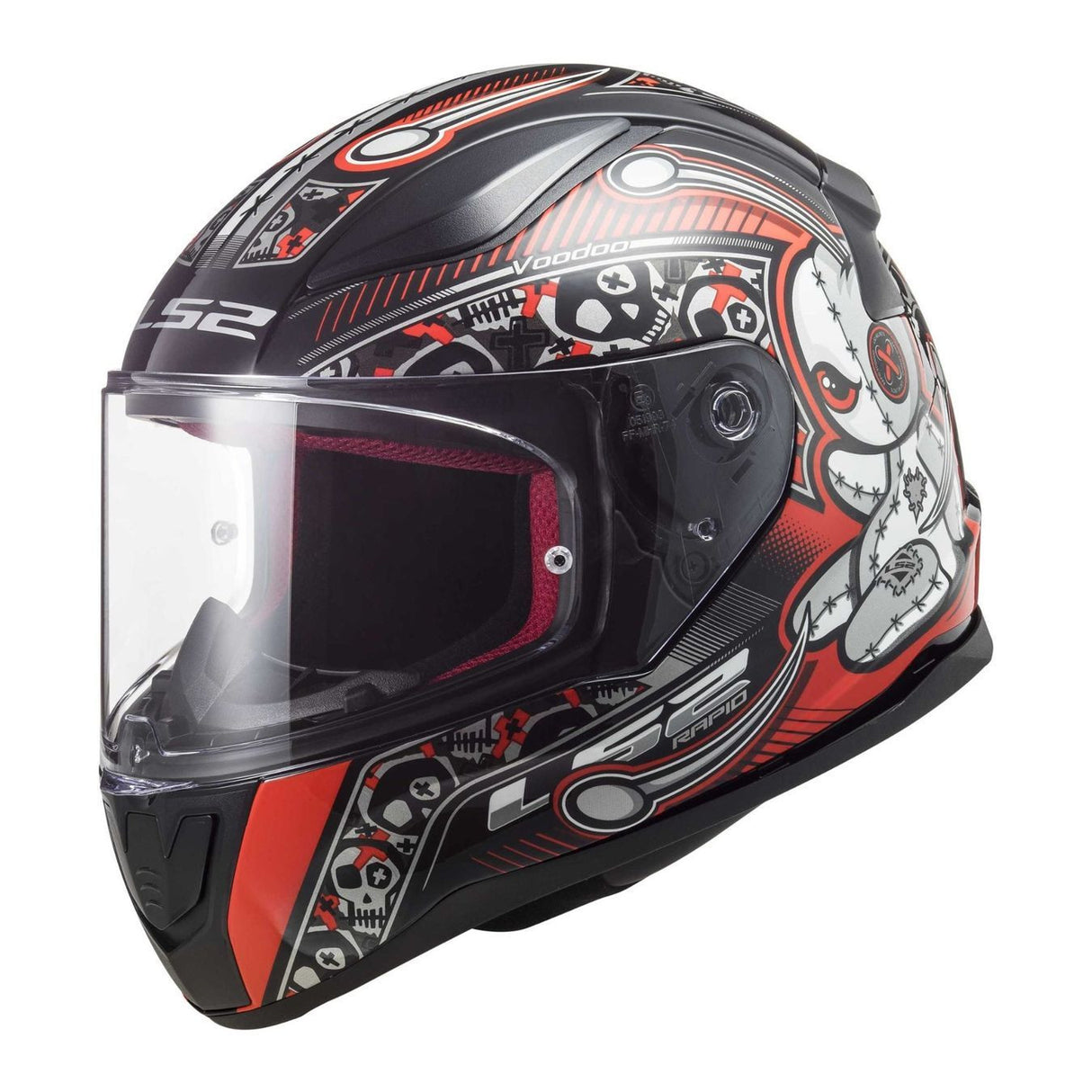 Ff353 Rapid Mini Voodoo Black Red Casco Integrale Da Bambino - 1