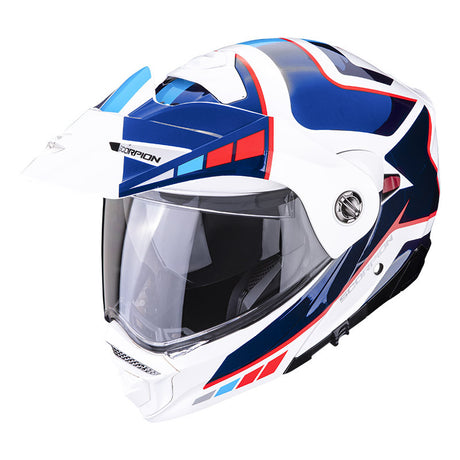 Adx-2 Camino Bianco Perla-blu-rosso Casco Modulare Da Enduro Scorpion - 1