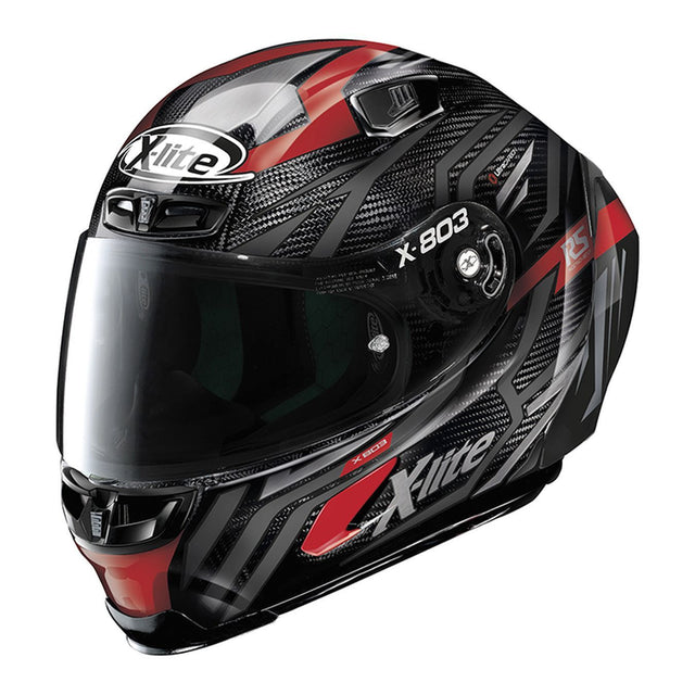 X-803 Rs U.c. Deception Carbonio Grigio Rosso Casco Integrale - 1