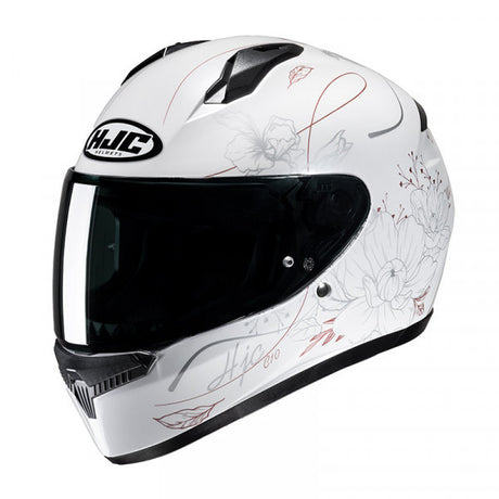 C10 Hjc Epik Mc8 Bianco Grigio Fiori Casco Integrale Bimbo - 1