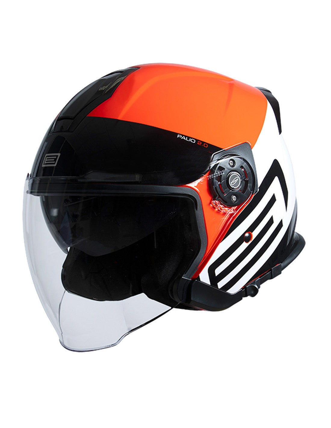 Palio 2.0 Scout Black Fluo Red Gloss Casco Jet Origine - 1