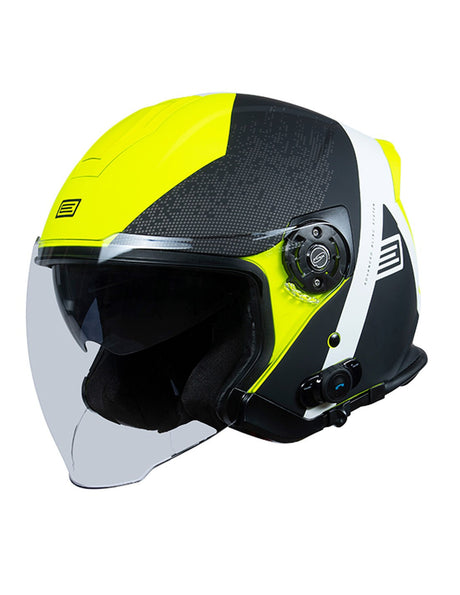 Palio 2.0 Bt Hyper Black Fluo Yellow Matt Casco Jet con Interfono Origine - 1