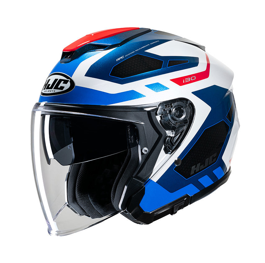 I30 Aton Mc21 Casco Jet Policarbonato  Bianco Rosso Blu Hjc - 1