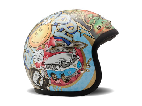 Casco Jet Vintage Woodstock Grafica Dmd - 1