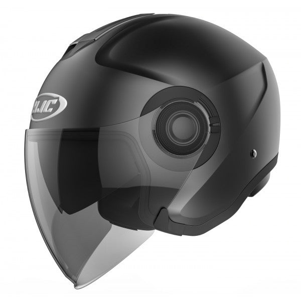 Casco Jet I40 Semi Flat Black Policarbonato Doppia Visiera Hjc - 1