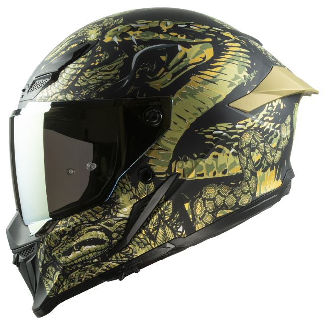 Casco Blade In Tegrale Ece 22.06 Grafica Cobra Nero/giallo Mph