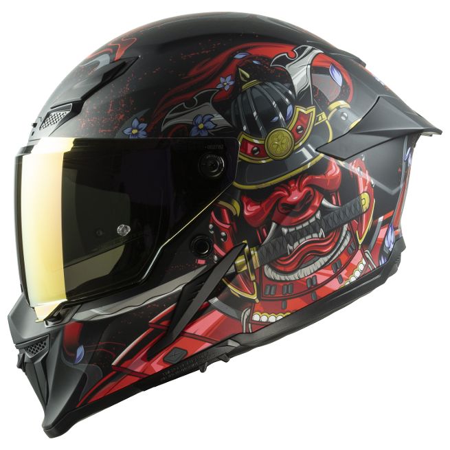 Casco Blade Integrale Ece 22.06 Grafica Demone Nero/rosso Mph