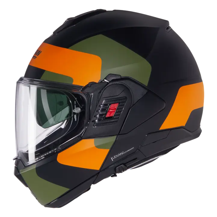 N120-1 Omocromo Verde Arancio Casco Convertibile Nolan