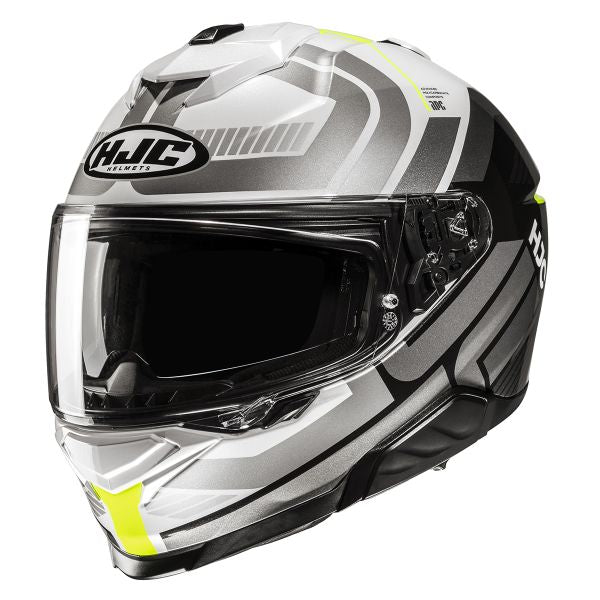 I-71 Viz Mc3h Bianco/grigio/yellow Casco Integrale Doppia Visiera Hjc