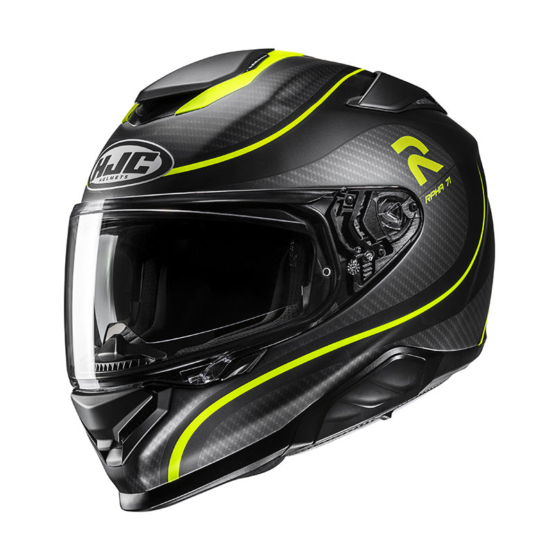 Rpha-71 Cleta Mc3hsf Nero-grigio-giallo Fluo Casco Integrale In Fibra Hjc