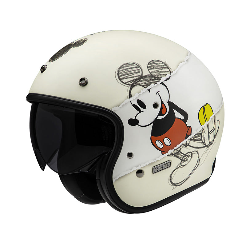 V31 Disney Mickey Sketch Mc1sf Casco In Fibra  Vintage Hjc