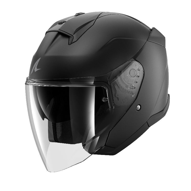 Skwal Jet Blank Mat Casco Jet Doppia Visiera Nero.op Shark